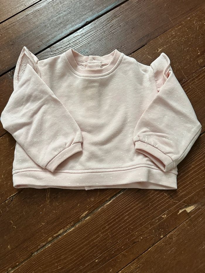 Pull Gocco rose pâle étoiles 6/9 mois