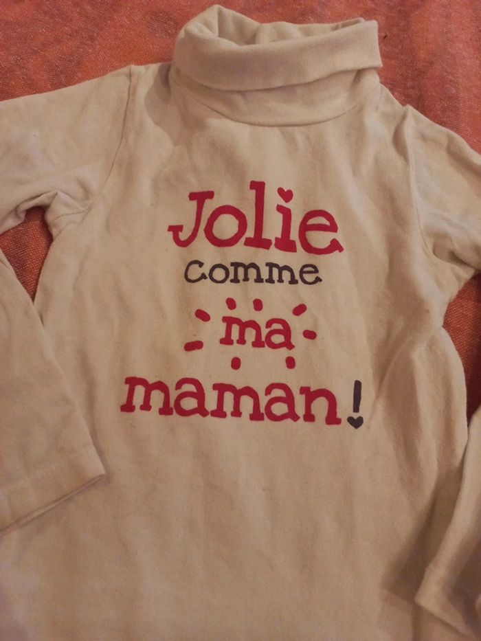 Body blanc col écrits rouge Jolie comme ma maman 24 mois - photo numéro 3