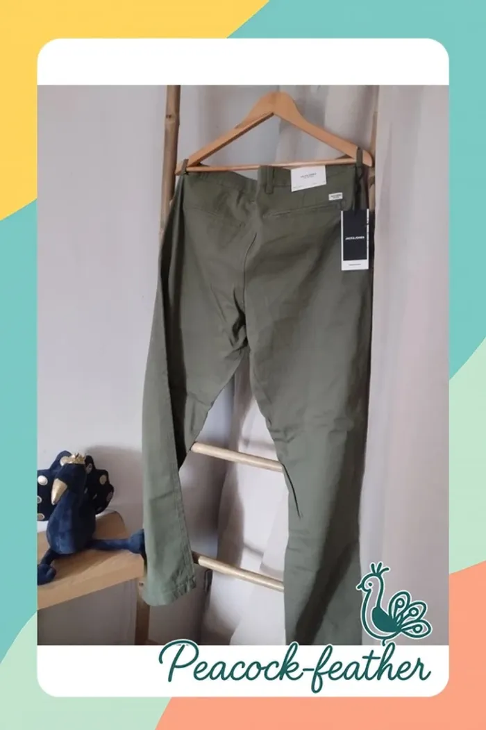 Pantalon kaki Jack et Jones neuf étiqueté 36 32 - photo numéro 9