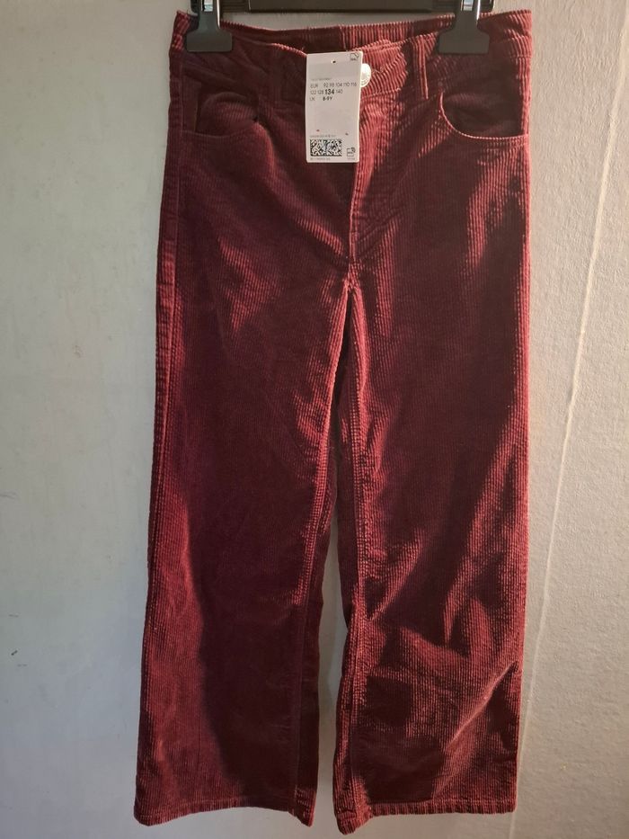 Pantalon jean large h&m taille 8-9 bordeau neuf