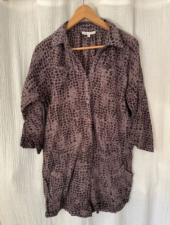 Combi short violet/gris/taupe Maje 36 S motif python