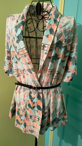 Veste kimono imprimés géométrie