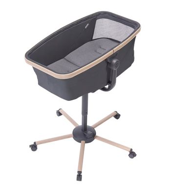 Maxi-Cosi Alba Berceau bébé 3 en 1, Lit bébé, Transat bébé inclinable et Chaise Haute bébé, Tissus 100% recyclés, Naissance à 3 Ans (15 kg),