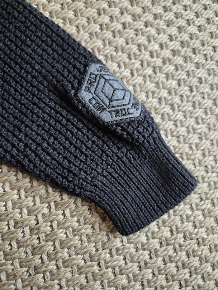 Gilet doublé avec capuche noir et gris - 3 ans - photo numéro 3