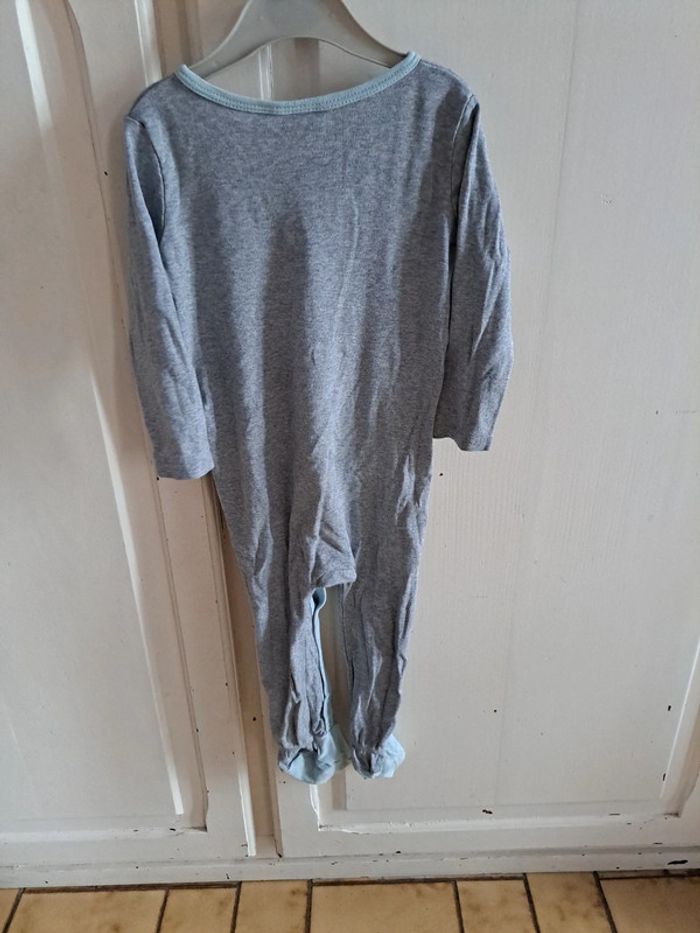 Pyjama fin et léger 1 pièce gris et bleu clair tazz 12/18mois 80cm - photo numéro 9