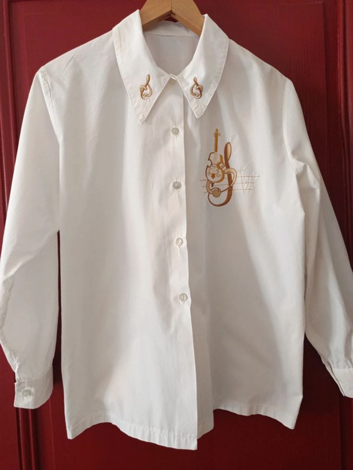 Chemise vintage broderie t.38/42