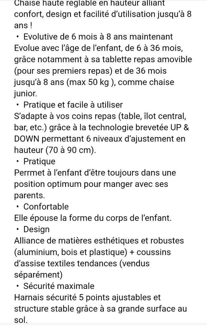 Chaise Haute Up & Down - photo numéro 3