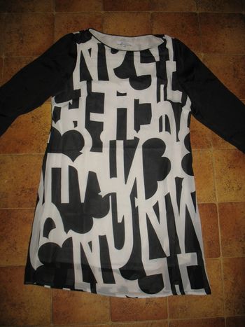 ROBE ML NOIRE ET BLANCHE "QUAI DE SEINE" - TAILLE 38 - n°03