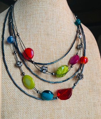 Collier femme multirangs