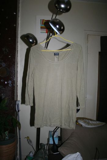 🌸Jolie tunique lin kaki manches longues ajouré Taille 40 "Vila" Neuf 🌸