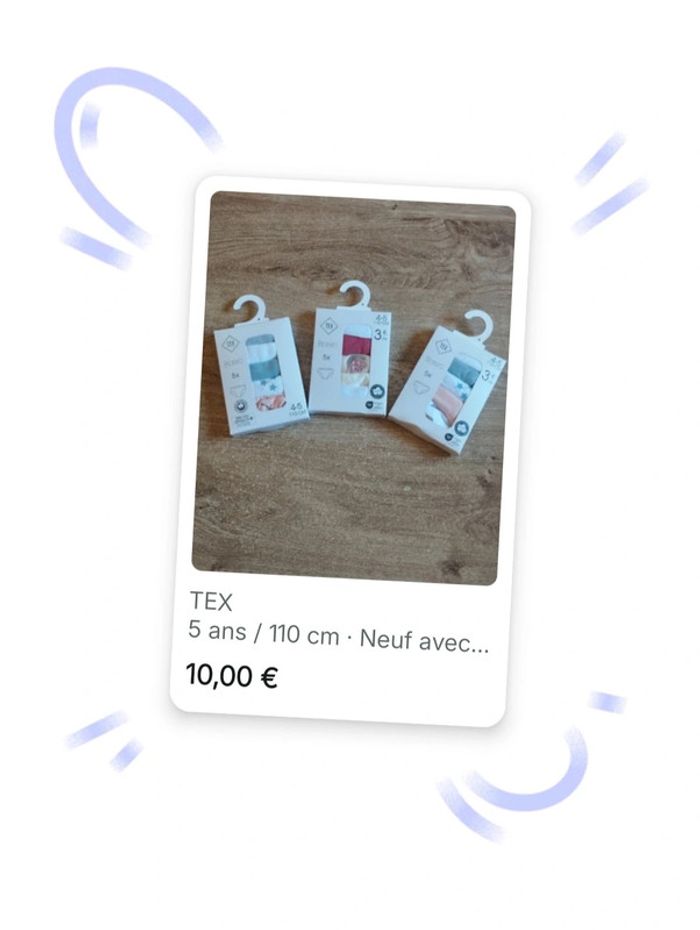 🩷 Lot de 3 boîtes de 5 culottes =15 culottes 4/5 ans Tex #emyfleury_sousvetement