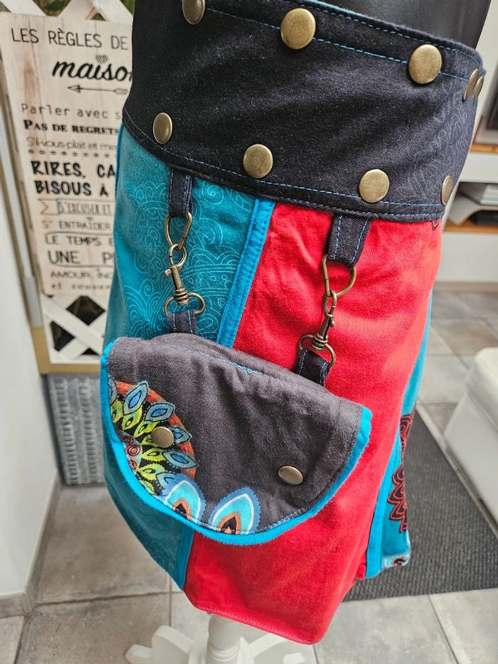 Jupe porte feuille réversible multicolore taille unique - photo numéro 2
