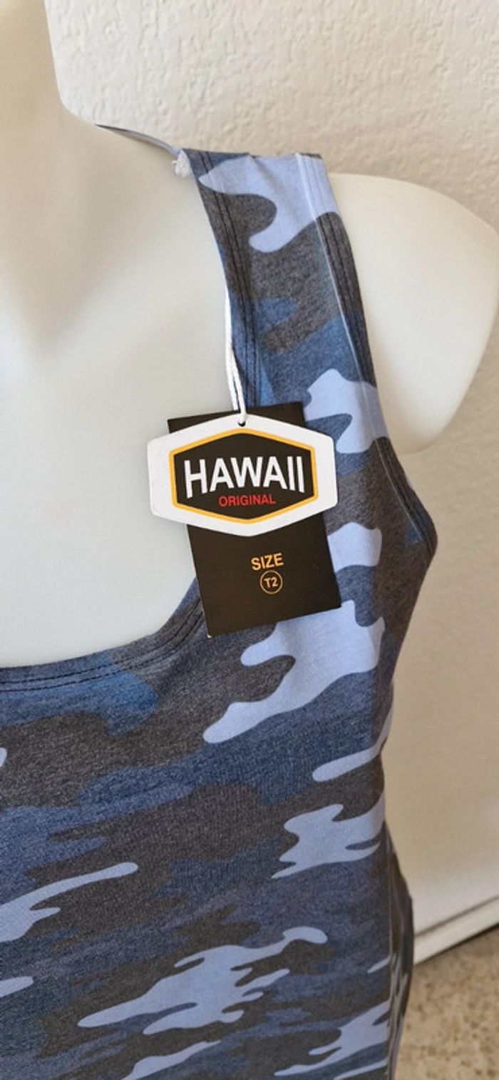 🧡 Débardeur bleu camouflage pour femme taille M - photo numéro 4