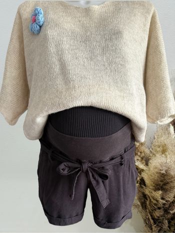 Short de grossesse noir souple bandeau fin T36 H&M mama