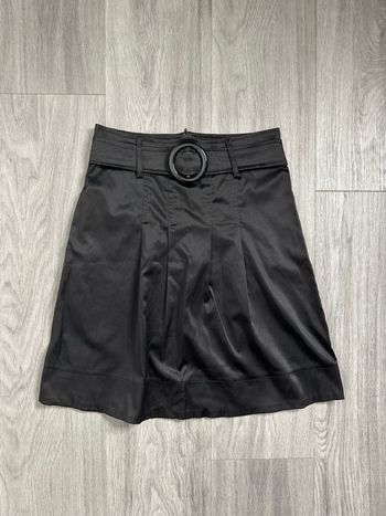 Jupe noire satinée avec ceinture Y2K T36 S