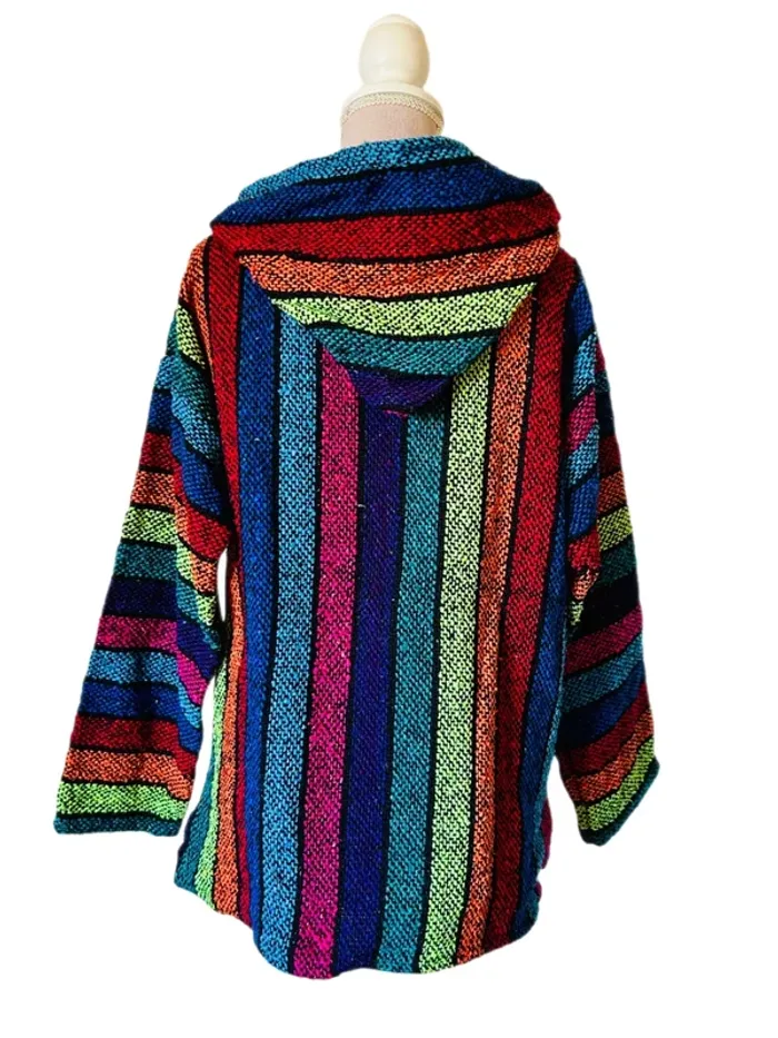 💙🌿 Baja Hoodie artisanal boho ethnique Made in Mexico ethnic festival hippie sweat 🌿💜 - photo numéro 8