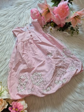 Robe rose à fleurs – 12 mois – sans marque