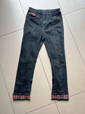 Jean gris foncé motif écossais Maje S