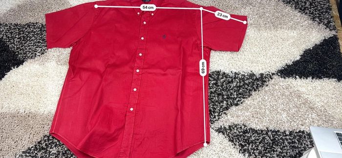 Chemisette Ralph Lauren rouge logo bleu marine taille L style old money - photo numéro 7