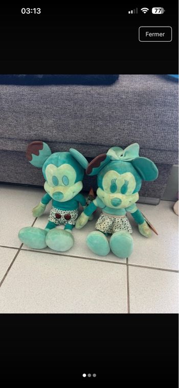 Lot peluche Mickey et Minnie 