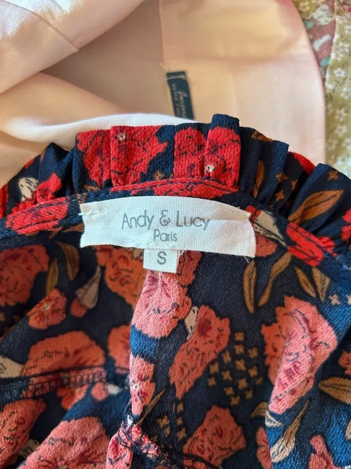🌺 Chemisier cache-cœur bohème romantique S/36 Andy & Lucy Boho chic floral wrap blouse🌺 - photo numéro 11