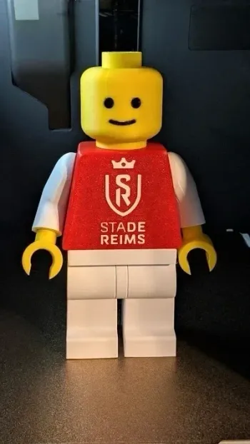 Figurine homme briques type LEGO custom – Stade de Reims