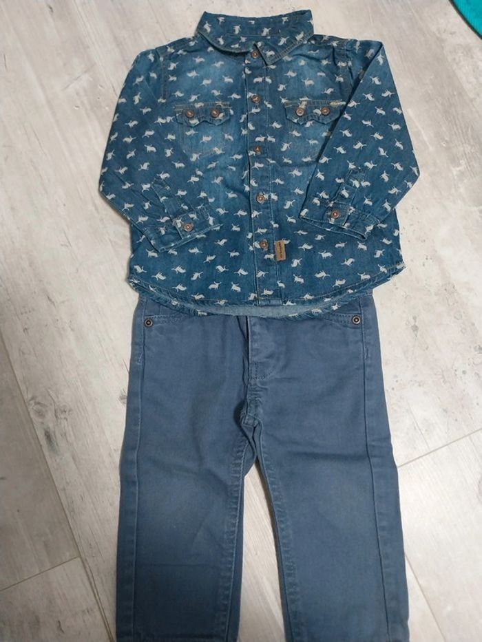 Ensemble chemise jean vertbaudet