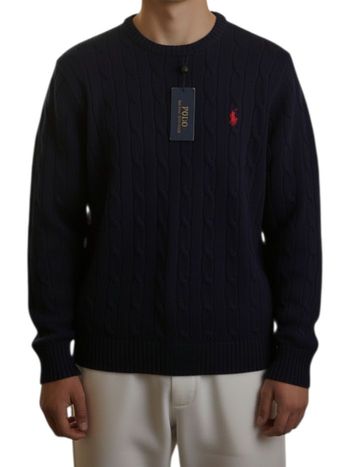 Pull torsadé Bleu marine Homme Taille L