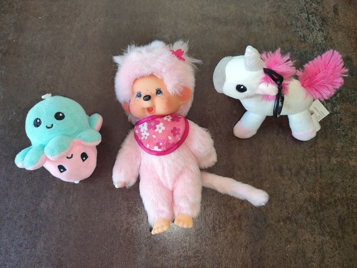 Kiki monchhichi peluches licorne  poulpe