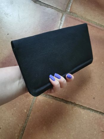 Pochette ancienne en tissu noir