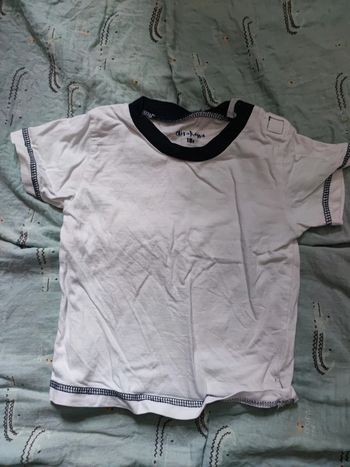 T-shirt blanc T.18 mois