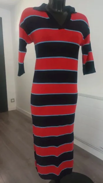 Robe longue rayée