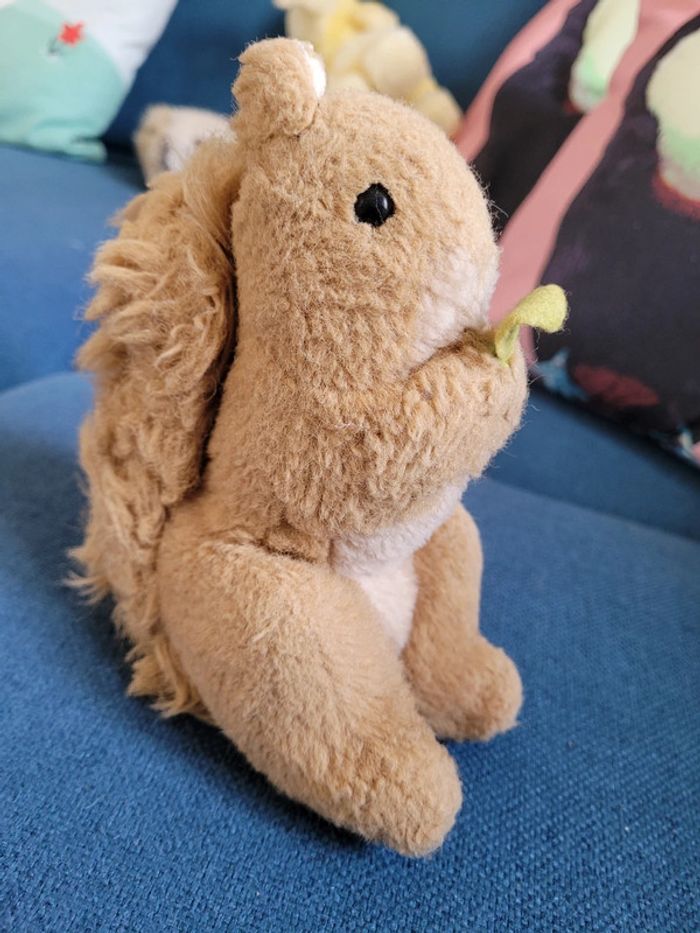 RARE Écureuil peluche feuille ancien Bear Nation doudou collection - photo numéro 2