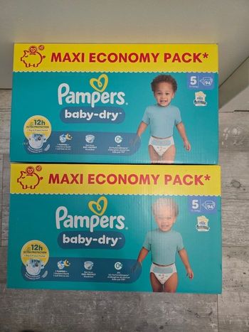🧸Pampers Baby Dry 2x94 couches Taille 5 (11–16 kg)