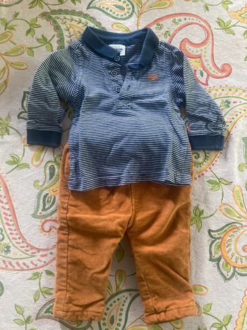 Ensemble pantalon velours et polo manches longues Tape à l’œil 3 mois