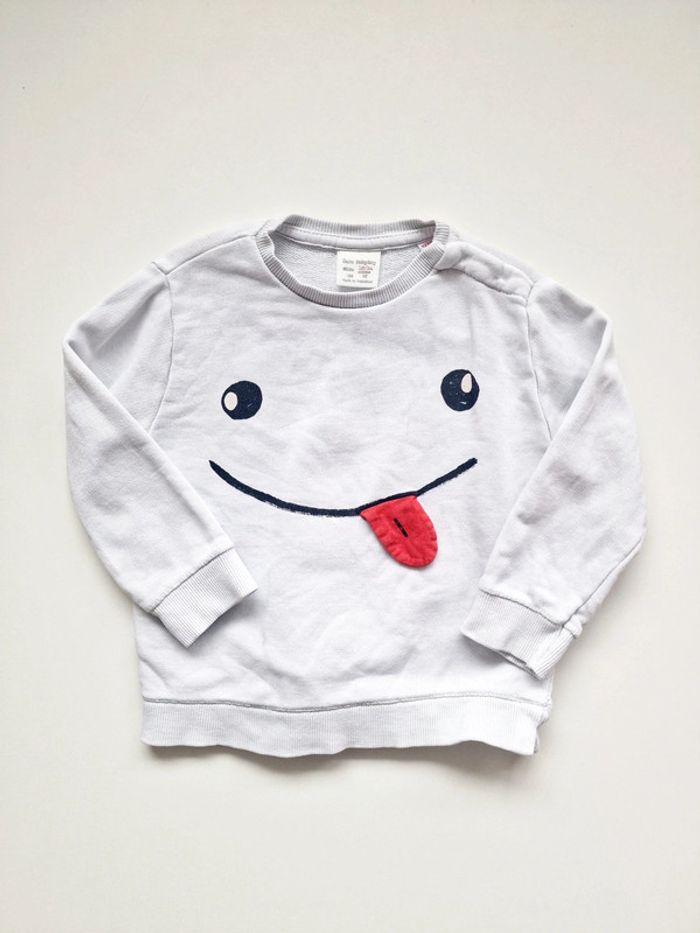 Zara - Sweat / pull manches longues - Langue - Blanc (2 ans)