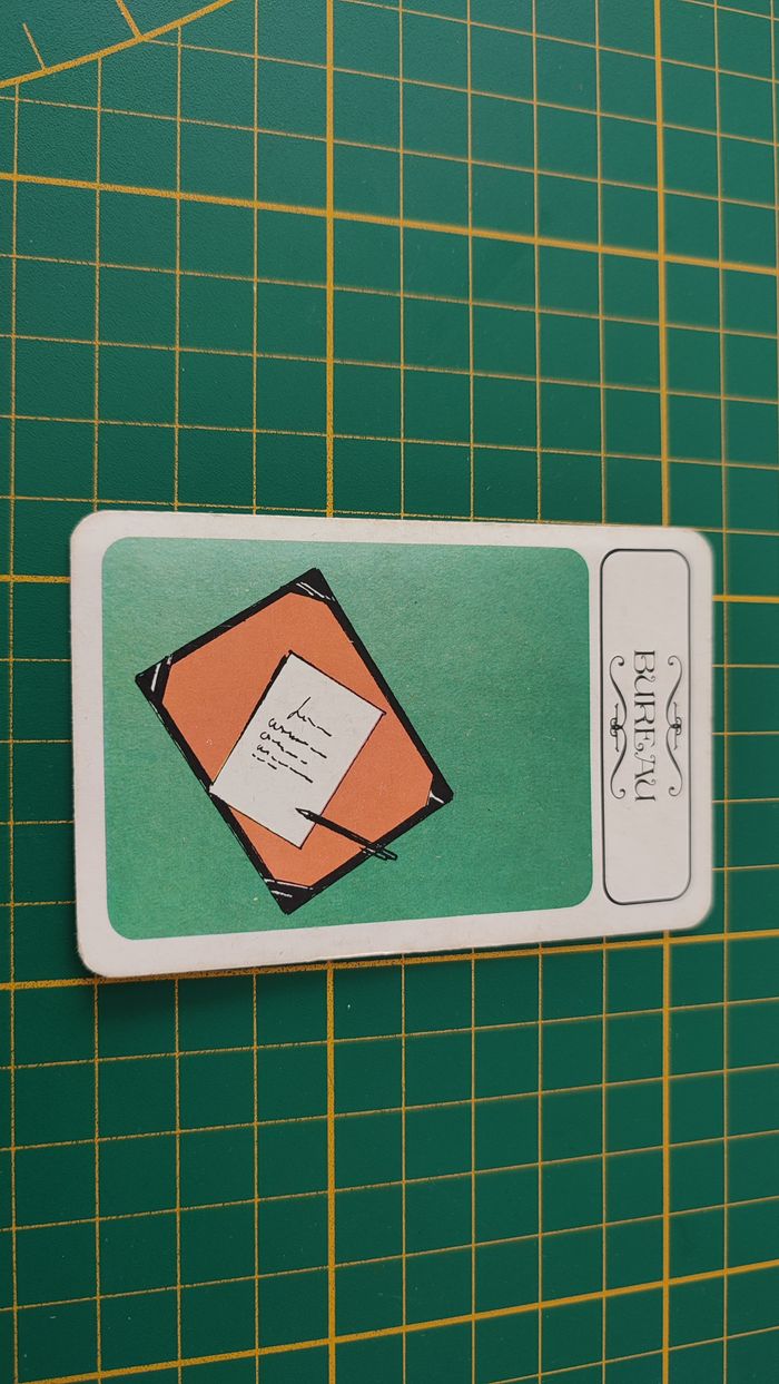 Carte bureau en l'état Cluedo miro-meccano pièce détachée jeu de société #E26