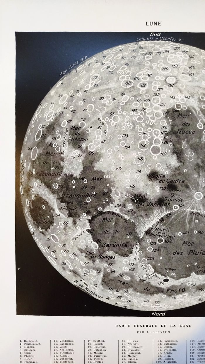 🌙 Affiche sur la lune, d'après une lithographie de 1928 - photo numéro 2