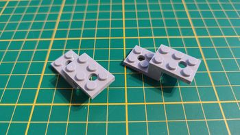 Lot x2 Support 5x2x1 1/3 avec 2 trous gris clair 6028811 pièce détachée Lego #B35