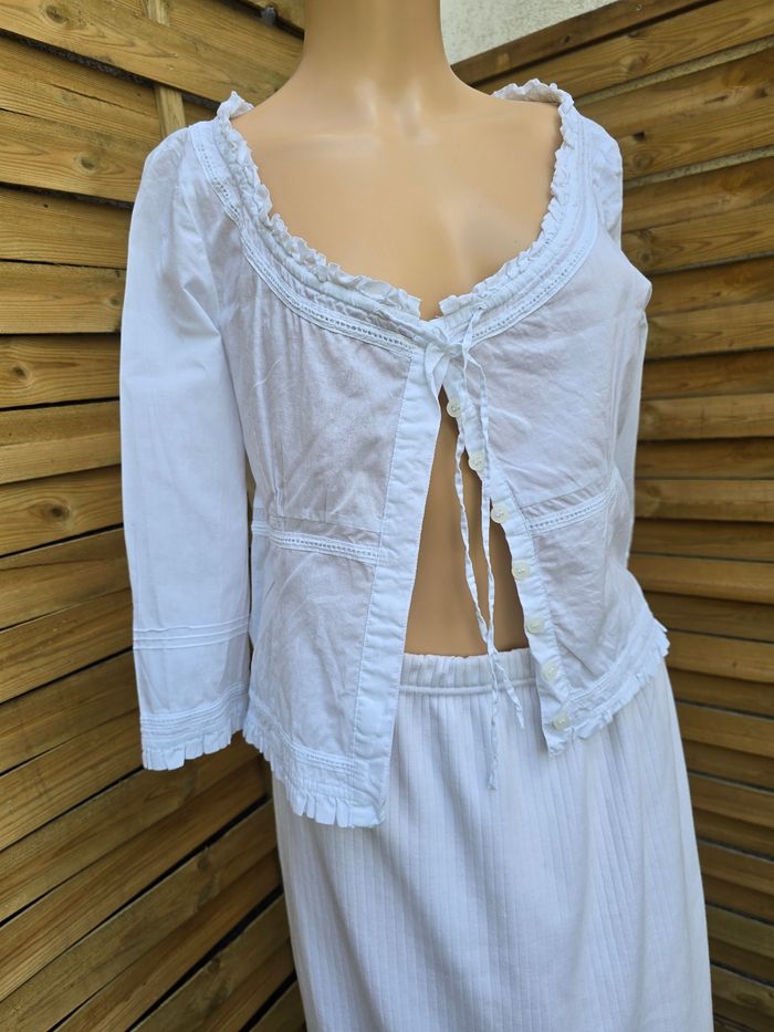 Tunique chemisier broderie anglaise 🍒vintage 80🍒taille 34/36/38 - photo numéro 2