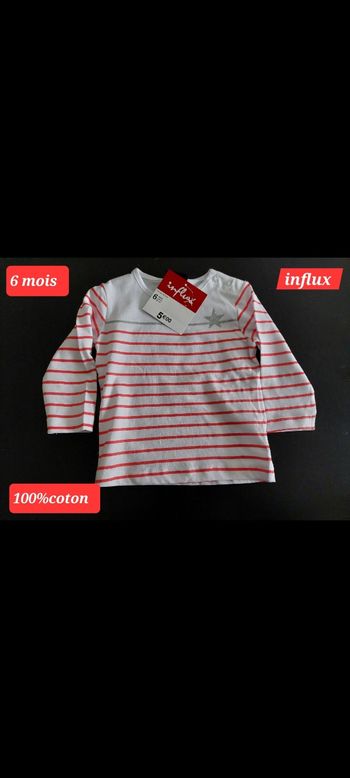 Haut influx motif étoile fille 6mois 