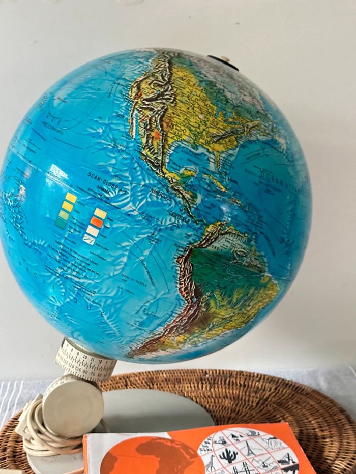 Globe terrestre lumineux vintage - photo numéro 6