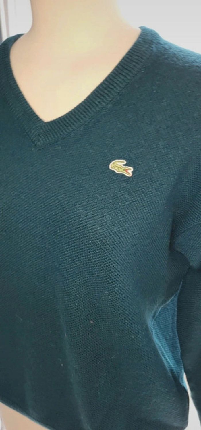 👕 Pull Lacoste vert foncé – col V – taille L - photo numéro 4