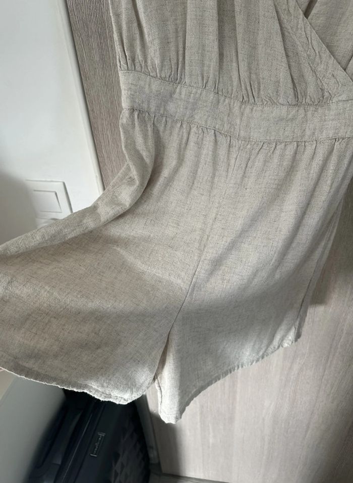 Combinaison short en lin sans manches beige taille S 34 36 Kiabi - photo numéro 4