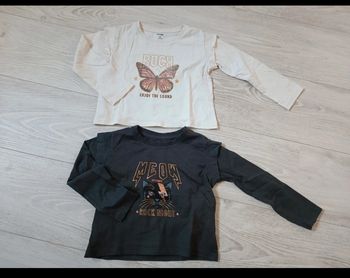 Lot 2 t-shirt manches longues 3/4 ans