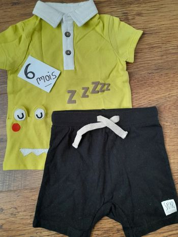 Ensemble été 6 mois motif crocodile 🐊