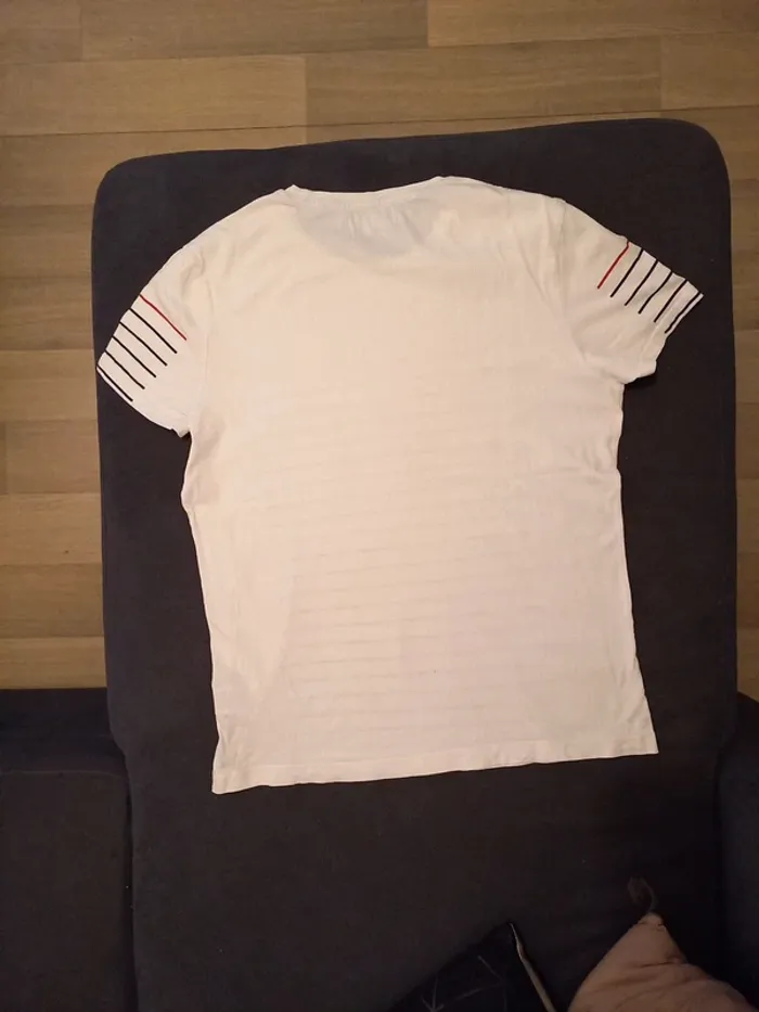 Tee-shirt blanc rayé T.M - photo numéro 5