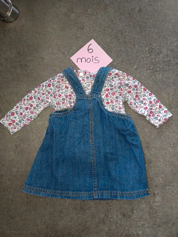Ensemble robe jean bleue 6 mois - photo numéro 3
