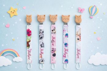 Lot de 5 attaches tétines personnalisées 