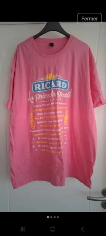 T shirt publicitaire Ricard 2XL